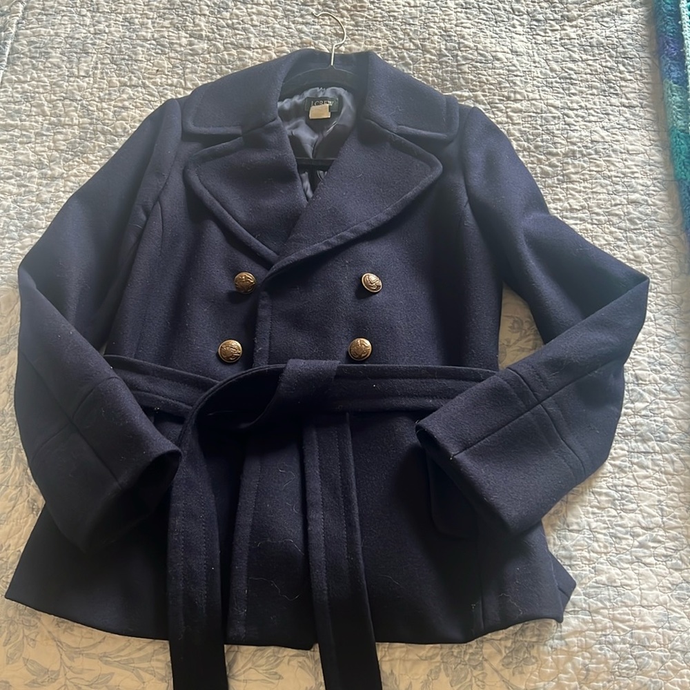 J crew Navy wool coat